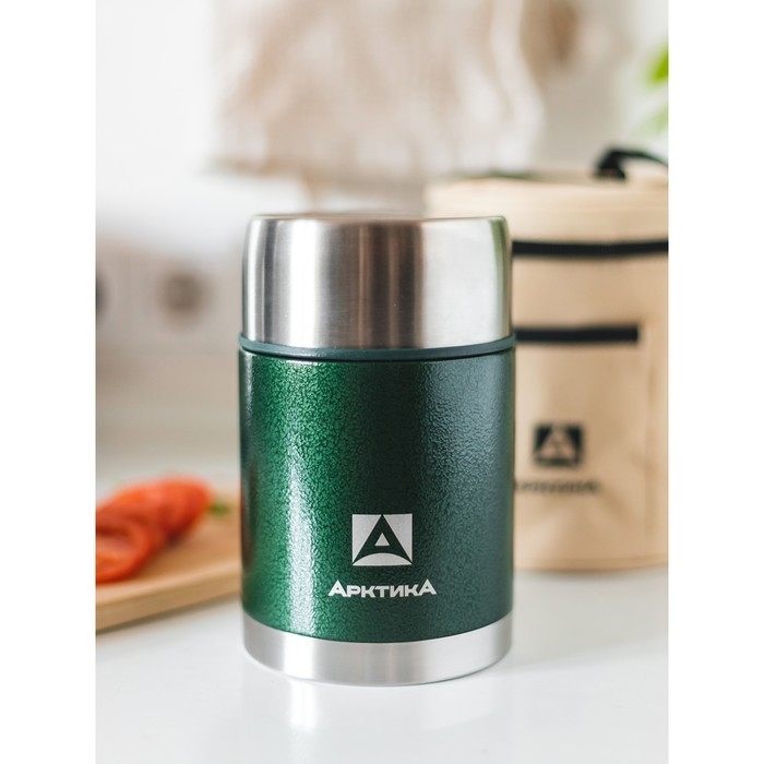 Термос для еды "Арктика", 306, 600 мл, в чехле, с ложкой, сохраняет тепло 12 ч