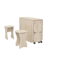 Комплект стол-книжка с табуретами 360/1670х900х740 Дуб сонома Комплект стол-книжка с табуретами 360/1670х900х740 Дуб сонома