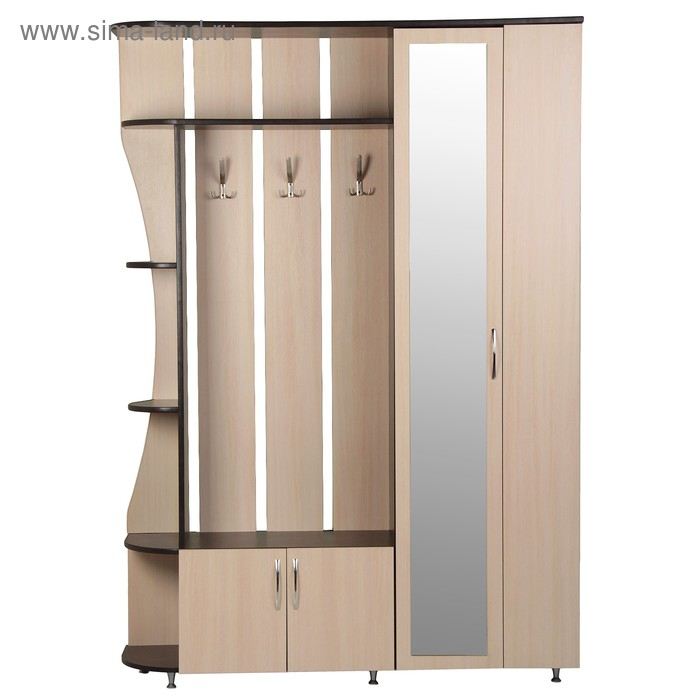 Прихожая Ксения -1 правая, 2150х1500х385, Венге/Дуб молочный