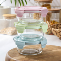 Контейнер для еды из жаропрочного стекла круглый Cook and Freeze, 370 мл, 13,5&times;6 см, цвет МИКС