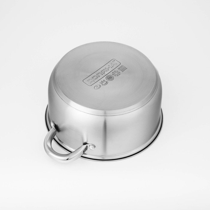 Набор кастрюль из нержавеющей стали Доляна &laquo;Гретте&raquo;, 3 предмета: 1,6 л, 2,3 л, 3,2 л, крышки