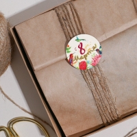 Наклейки для бизнеса и подарков &laquo;С 8 марта&raquo;, 4 х 4 см, 50 шт