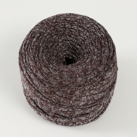 Трикотажная пряжа "Риббон" с люрексом 85м/170&plusmn;5 гр (Кофе, люрекс: Серебро)