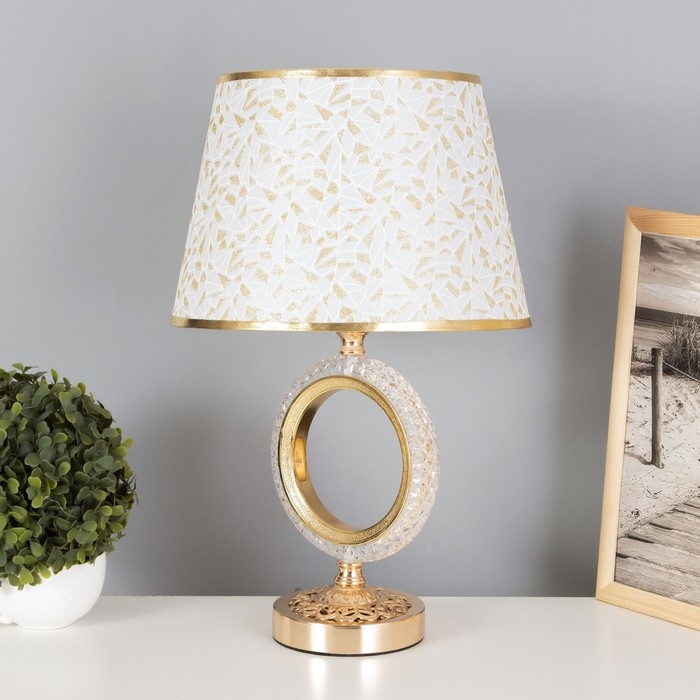 Лампа настольная Лампа настольная "Рене" 1х40Вт Е27+подсветка, золото 27х27х44см