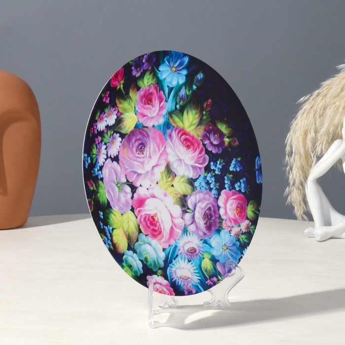 Тарелка декоративная &laquo;Жостово&raquo;, вид 2, настенная, D = 20 см