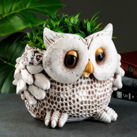 Фигурное кашпо "Сова", 2,8 л/30х31х26 см коричневое Фигурное кашпо "Сова", 2,8 л/30х31х26 см коричневое