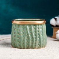 Горшок "Элегия" зеленый 12х9см, 0,6 л, d-9,5,