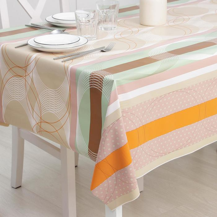 Клеёнка на стол Доляна &laquo;Мэри&raquo;, на тканевой основе, рулон 20 метров, ширина 137 см, общая толщина 0,22 мм