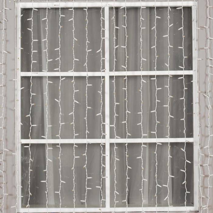 Гирлянда «Занавес» 2 × 3 м, IP65, УМС, белая нить, 760 LED, свечение тёплое белое, 220 В Гирлянда «Занавес» 2 × 3 м, IP65, УМС, белая нить, 760 LED, свечение тёплое белое, 220 В