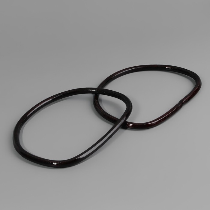 Ручки для сумки, 2 шт, бамбук, 17 &times; 13/15,5 &times; 11,5 см, цвет чёрный