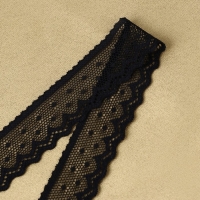 Кружево эластичное, 25 мм &times; 9 &plusmn; 0,5 м, цвет чёрный