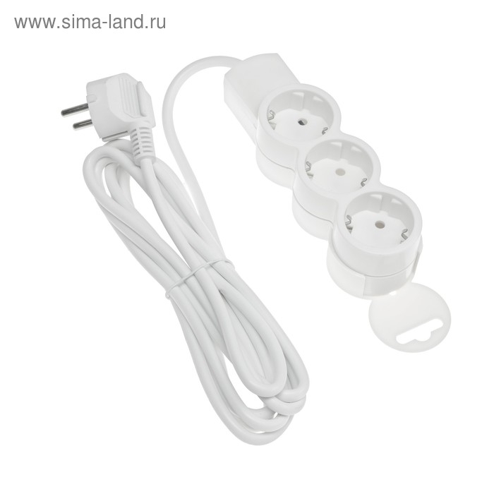 Удлинитель Duwi, 3 розетки, 3 м, 10 А, 2200 Вт, ПВС 3х0.75 мм2, с з/к, белый Удлинитель Duwi, 3 розетки, 3 м, 10 А, 2200 Вт, ПВС 3х0.75 мм2, с з/к, белый
