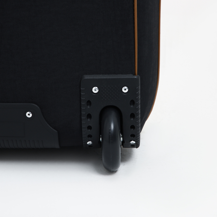 Чемодан малый 37 л (S) с сумкой, отдел на молнии, с расширением, цвет чёрный