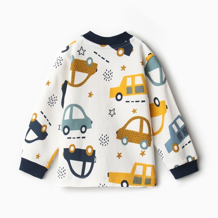 Кофточка детская, цвет белый/машинки, рост 68 см