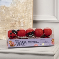 Гирлянда «Нить» 2 м с насадками «Божья коровка», IP20, прозрачная нить, 10 LED, свечение тёплое белое, AAх2 Гирлянда «Нить» 2 м с насадками «Божья коровка», IP20, прозрачная нить, 10 LED, свечение тёплое белое, AAх2