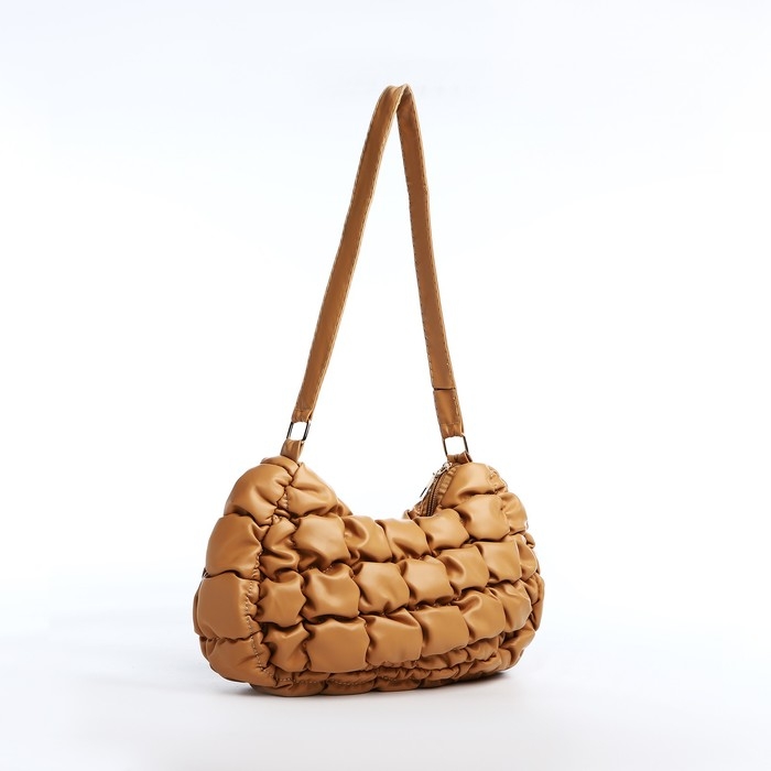 Сумка-багет на молнии, цвет бежевый