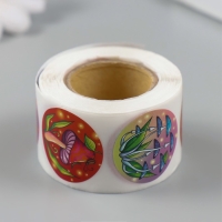 Наклейка бумага "Грибы" d=2,5 см 252 шт в рулоне Наклейка бумага "Грибы" d=2,5 см 252 шт в рулоне