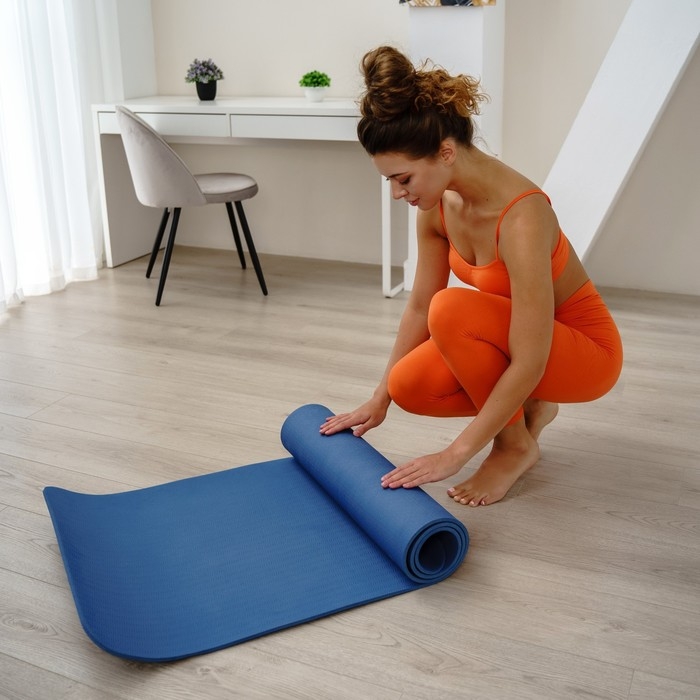 Коврик для йоги Sangh, 183&times;61&times;0,8 см, цвет синий