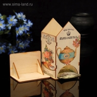 Чайный домик "Чайничек" с УФ-печатью, 8,5х9,5х16см Чайный домик "Чайничек" с УФ-печатью, 8,5х9,5х16см