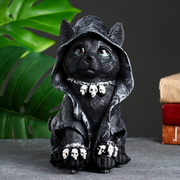 Копилка Копилка "Кот хиппи" черный, 23х13х16см