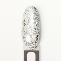 Гель лак для ногтей, &laquo;GLITTER FLASH&raquo;, 3-х фазный, 8мл, LED/UV, цвет прозрачный/серебристый (01)