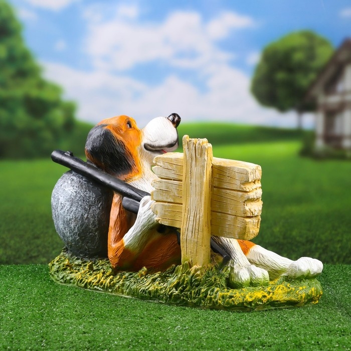 Садовая фигура Садовая фигура "Собака Барри лежачая - Только для друзей", 47х22х26 см