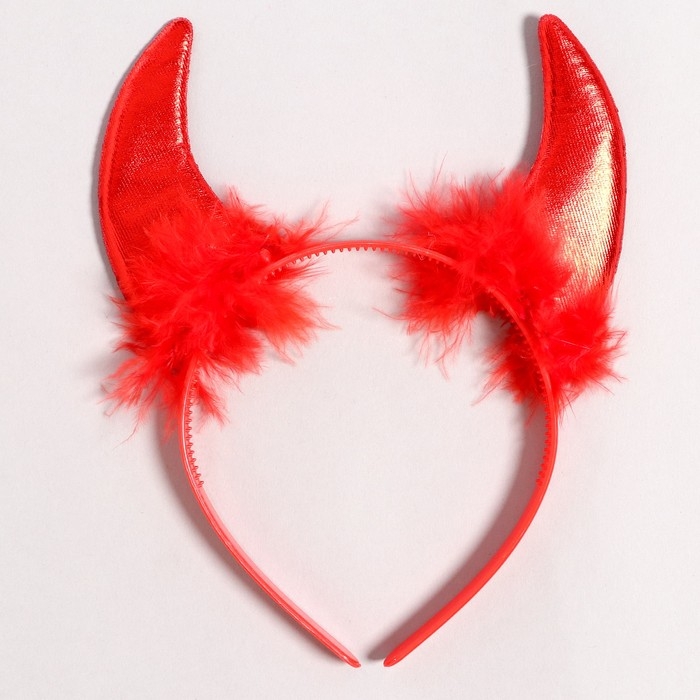 Карнавальный ободок &laquo;Рога&raquo; пуховые