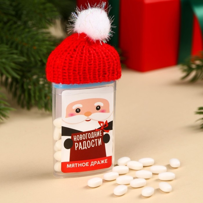 Новый год! Драже конфеты в банке, с витамином С &laquo;Дед Мороз&raquo;, мята, 18 г