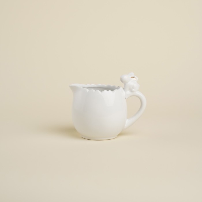 Молочник керамический SL Home &laquo;Лесные кролики&raquo;, 450 мл, 15&times;10 см, цвет белый