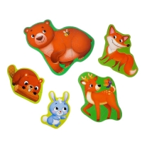 Макси-пазлы &laquo;Лесные жители&raquo;, 5 пазлов, 20 деталей