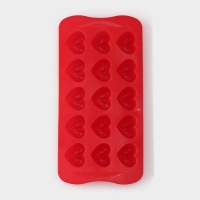 Форма для конфет и шоколада Доляна &laquo;Сердечки&raquo;, силикон, 20,5&times;10 см, 15 ячеек (3&times;2,6 см), цвет МИКС