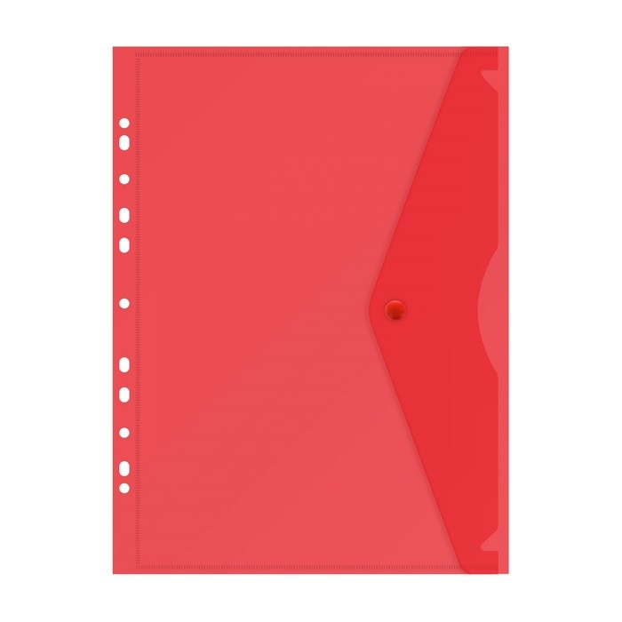 Набор папок-конвертов на кнопке 5 штук, А4, 180 мкм, Calligrata Office, прозрачная, перфорация по длинной стороне, МИКС Набор папок-конвертов на кнопке 5 штук, А4, 180 мкм, Calligrata Office, прозрачная, перфорация по длинной стороне, МИКС