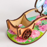 Подставка для яйца "Кролик с тележкой", фанера Подставка для яйца "Кролик с тележкой", фанера