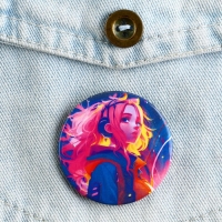 Значок металлический аниме , набор &laquo;Неон&raquo;, d=38 мм, 4 шт.