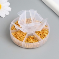 Кольца зажимные металл в шкатулке "Золото" 880 шт 8х8х2 см Кольца зажимные металл в шкатулке "Золото" 880 шт 8х8х2 см