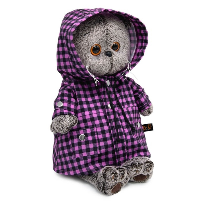 Мягкая игрушка «Басик», в клетчатом плаще, 25 см Мягкая игрушка «Басик», в клетчатом плаще, 25 см