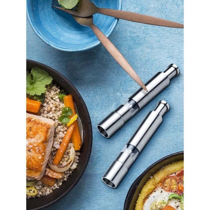 Мельница для специй Доляна &laquo;Элит&raquo;, 15&times;3 см, металлический механизм, цвет серебряный