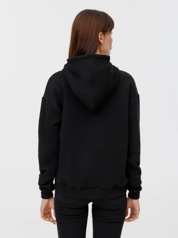 Толстовка унисекс оверсайз на молнии Zippy Terry, черная, размер M/L