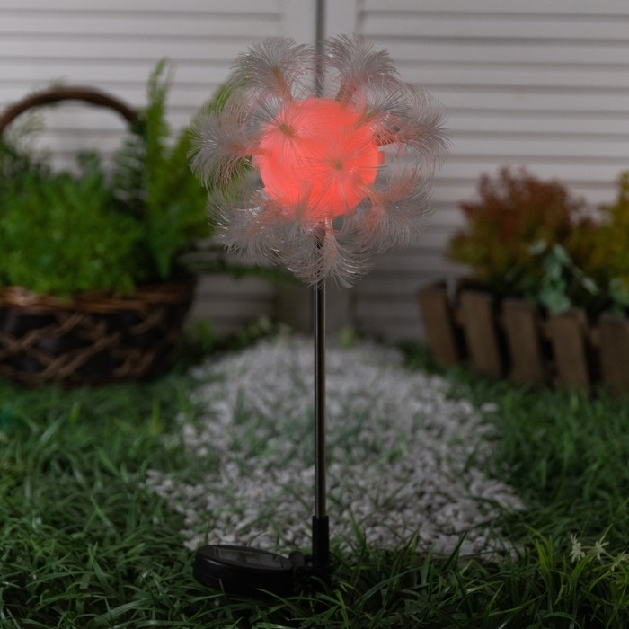 Садовый светильник на солнечной батарее &laquo;Клубок&raquo;, 70 см, 1 LED, свечение мульти (RGB)