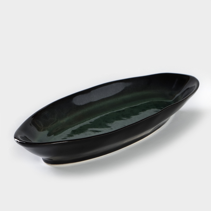 Блюдо для рыбы фарфоровое Verde notte, 11,5&times;28 см