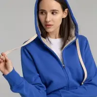 Толстовка унисекс на молнии Sherpa 280 ярко-синяя, размер XS