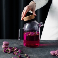 Кувшин стеклянный с пробковой крышкой Magistro &laquo;Эко&raquo;, 1 л, 18&times;11&times;17,5