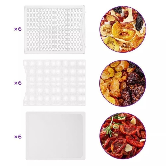 Сушилка для овощей и фруктов Kitfort КТ-1969, 00 Вт, 6 ярусов, регулировка t°, чёрная Сушилка для овощей и фруктов Kitfort КТ-1969, 00 Вт, 6 ярусов, регулировка t°, чёрная