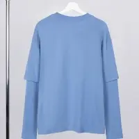 Футболка оверсайз с двойным рукавом Kosmos, синяя, размер XS/S