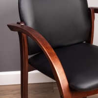 Стул "ДЖУНО" экокожа черная/дерево