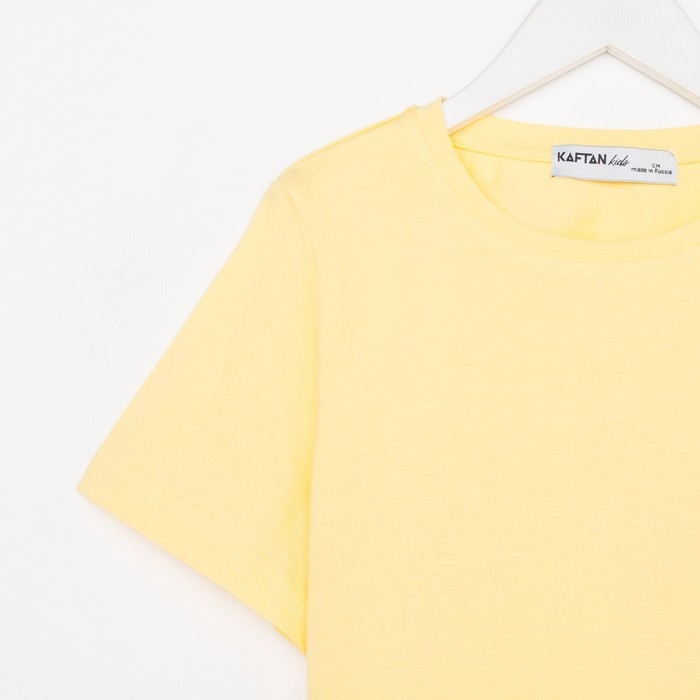 Футболка для девочки укороченная KAFTAN "Selfie", рост 158-164, цвет жёлтый