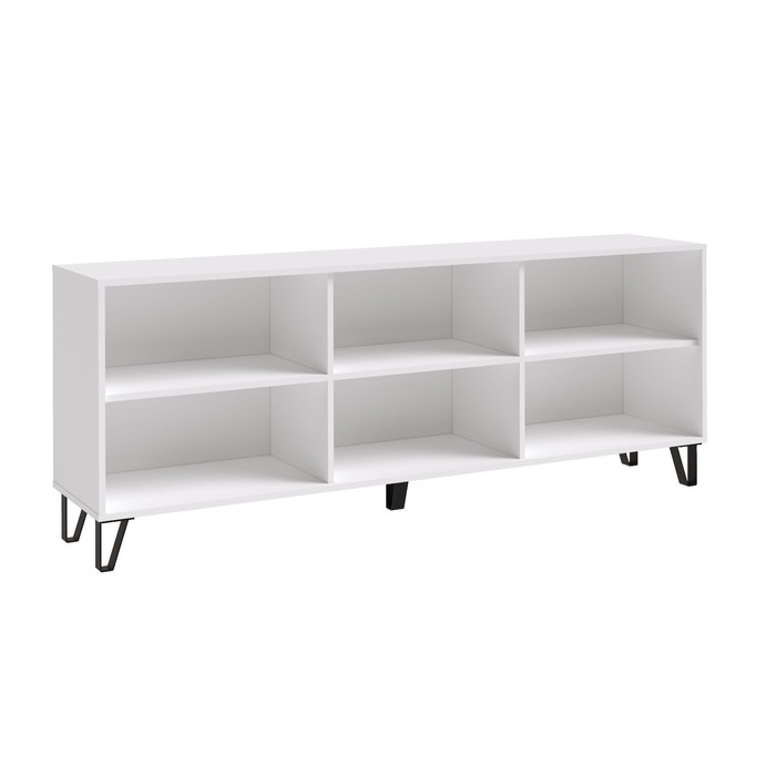 Тумба под ТВ Ливерпуль, 1789х380х603, цвет белый / бетон светлый