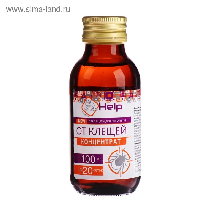 Концентрат от клещей Концентрат от клещей "Help", для защиты дачного участка, 100 мл