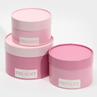 Набор шляпных коробок 3 в 1, упаковка подарочная, &laquo;Нежные цвета&raquo;, 16 х 10, 14 х 9, 13 х 8,5 см