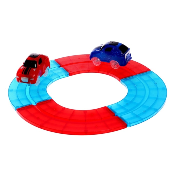 Конструктор магнитный &laquo;Магический трек&raquo;, машинка ездит от батареек, 72 детали